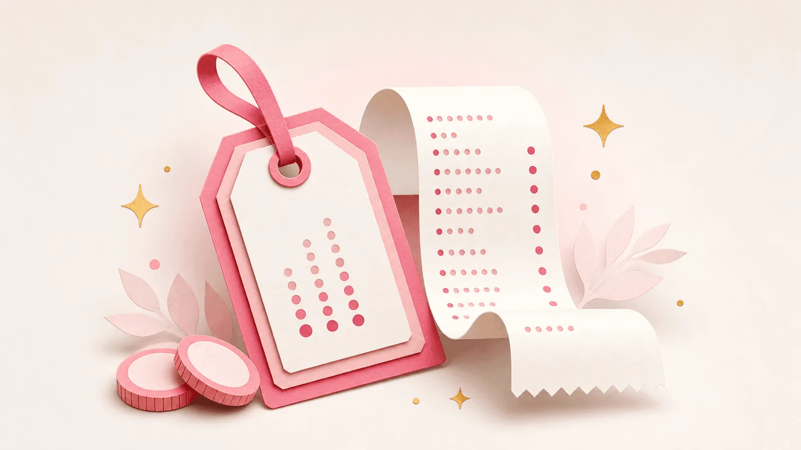 Abstract pink price arithmetic illustration