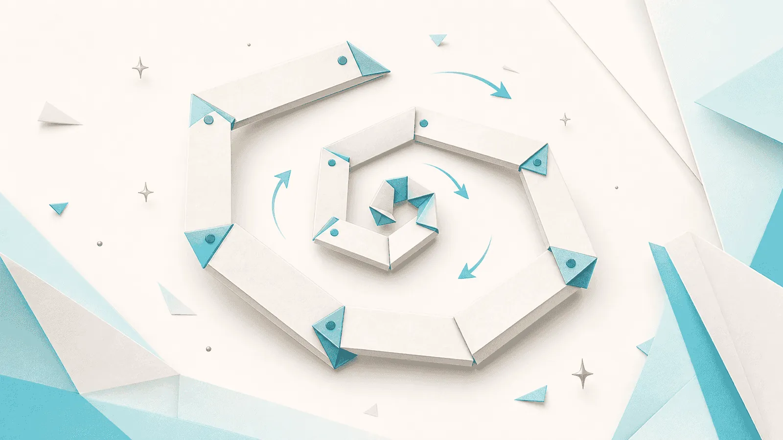Abstract cyan folding ruler illustration